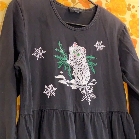Cute Vintage Glitter Cat 90s Dress - Picture 2 of 8